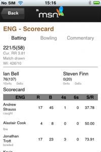 MSN CRICKET APPS